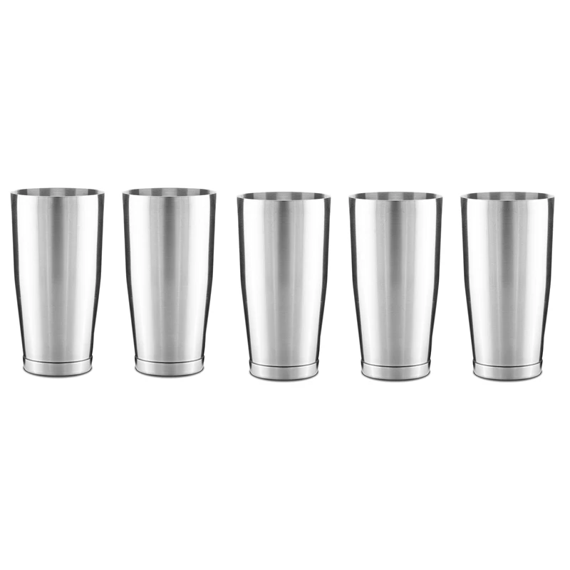 

5X Premium Cocktail Shaker Set-Piece Pro Boston Shaker Set. Unweighted Martini Drink Shaker Made From