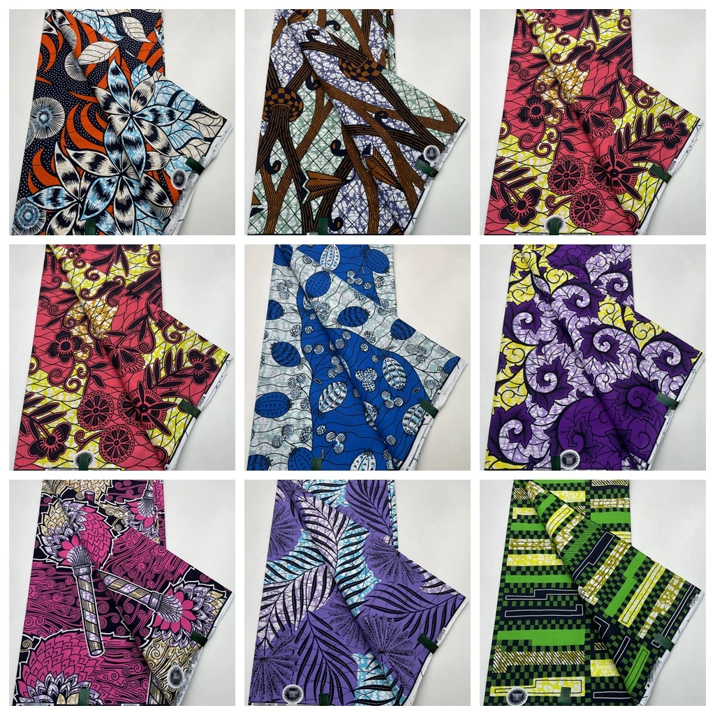 

2023 New Arrival Ghana Original Wax 100% Cotton Fabric African Wax Print Fabric Latest Wax Fabric 6yards African Fabric