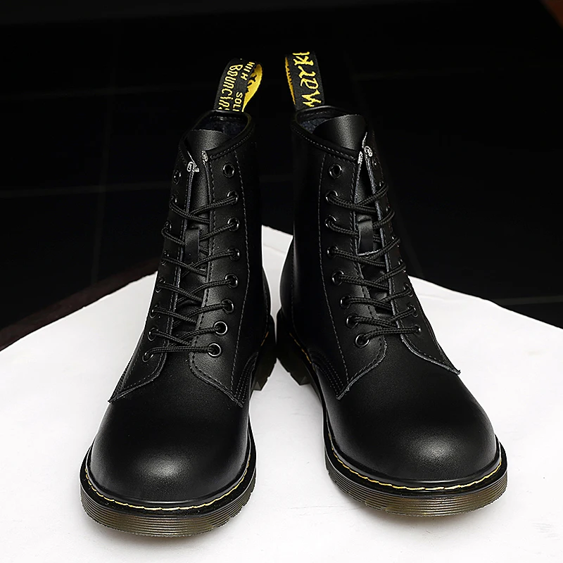 Sneakers Men Rubber Boots Man Lace Up Shoes Round Toe Rain Fashion Rock Riding Ladies Ankle Autumn Couple Trendy Botas De Mujer