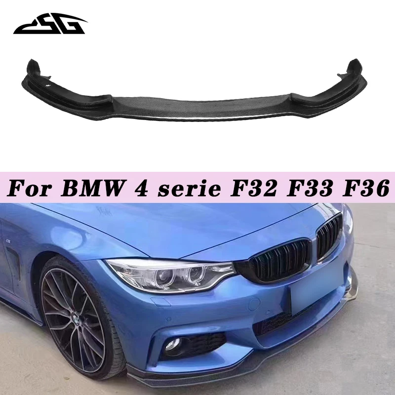 Фото Для BMW 4 серии F32 F33 F36 420 425 430: карбоновый передний бампер, диффузор, сплиттер, спойлер C-стиля, комплект обвеса. №1