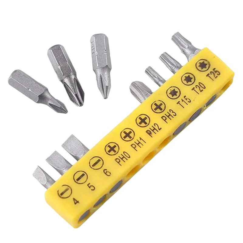 Фото Набор коротких отверточных бит с шестигранным хвостовиком и трещоткой, с держателем, крестообразные и Torx биты, быстросменные насадки для ремонта дома №3
