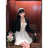 Women's Dress Apricot Short Skirt Spring French Fashion Suspender Dress Women's Bow Chic Design Ball Gown Camisole Dress White 6