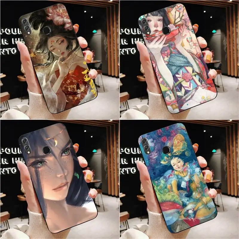 

Oil Painting Girl Phone Case For Redmi 9A 8A 6A Note 9 8 10 11S 8T Pro Max 9 K20 K30 K40 Pro PocoF3 Note11 5G Case