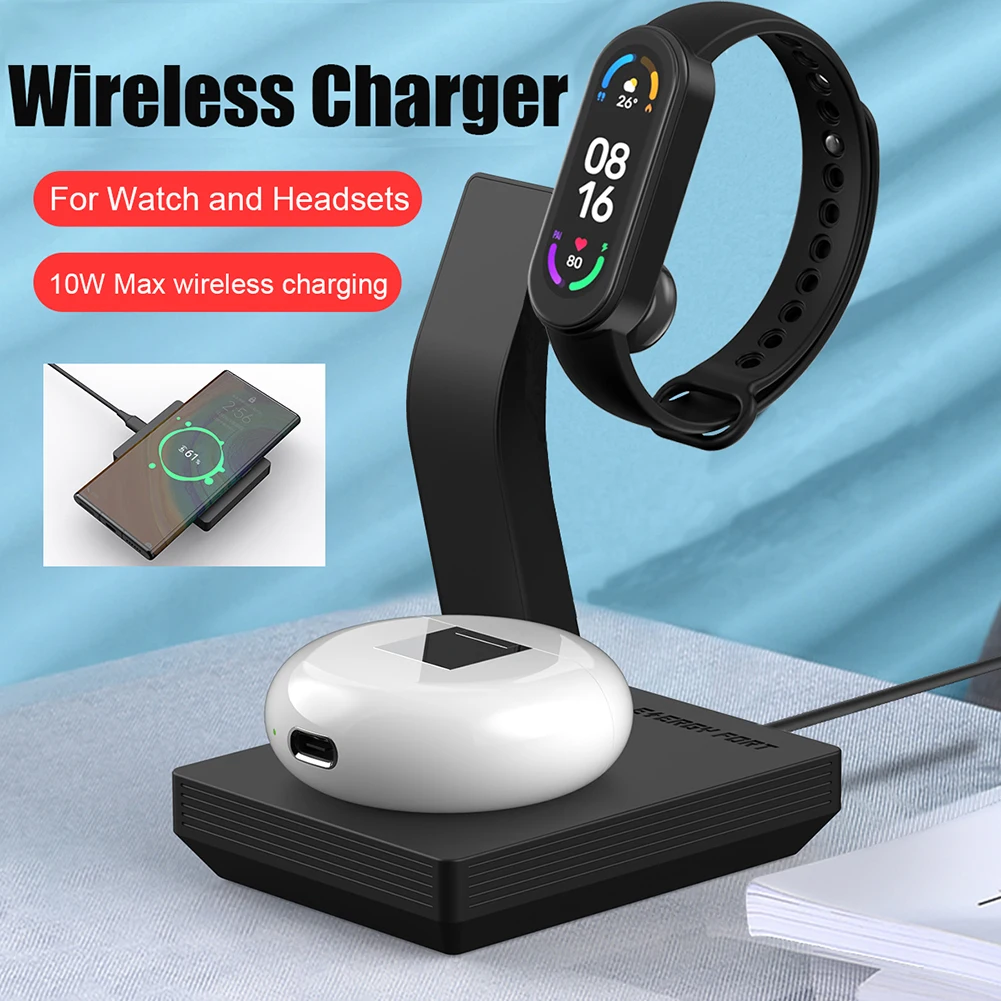 

10W Charging Dock Station for Xiaomi Mi Band 7 6 5 Multifunctional Cradle Holder 5V 2A Charging Cable for Mi Band 7/6/5 NFC