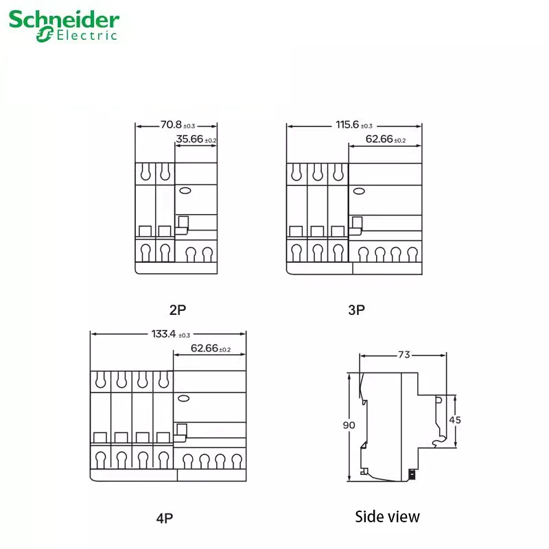Schneider electric Mini Disjuntor EA9R Автоматический выключатель защиты от утечек 3p C тип 6A 10A 16A 20A