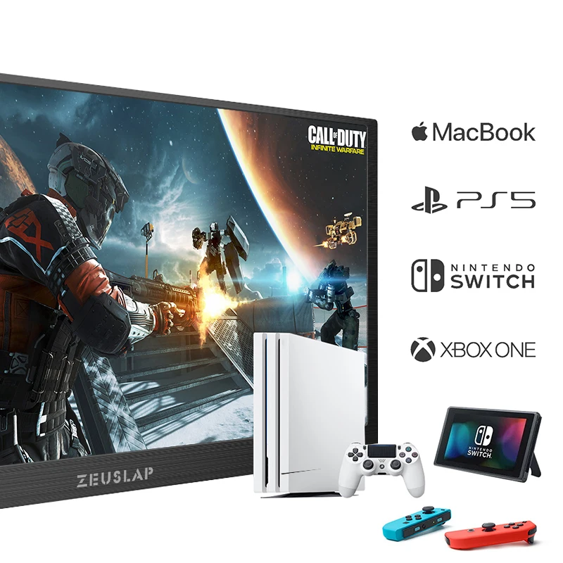 15.6inch 1080P FHD 4K UHD IPS Screen Portable Monitor USB C Type C HDMI-Compatible Screen for PS5 SWITCH Macbook Mate40 S10