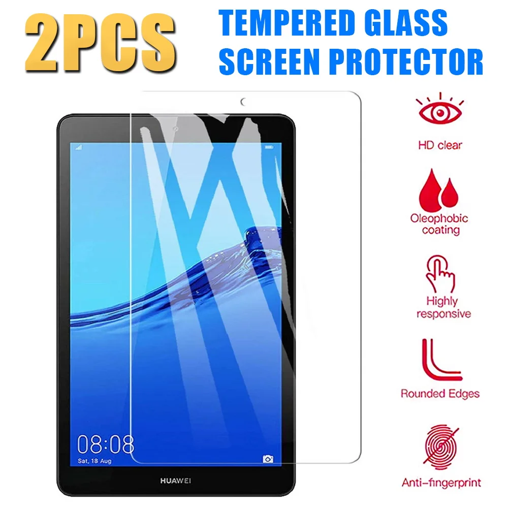 

2PCS 9H HD Tempered Glass Screen Protector for Huawei Mediapad M5 Lite 8 JDN2-L09 8.0 inch Protective Film Anti-Scratch Film