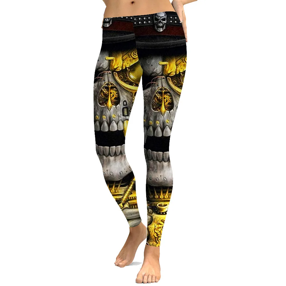 

New Women Workout Yoga Leggings Cross Skull 3D Printed Cosplay Fitness Bodybuilding Female Fashion Sexy Pencil Pants Hip Hop