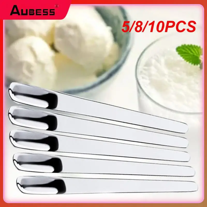 

5/8/10PCS Coffee Accessories Stainless Steel Ice Cream Spoons Mixer Stirring Bar Stirring Spoon For Dessert Small Bead Scoop