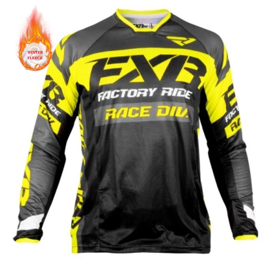 

2022 Winter warm fleece jersey men's cross-country MTB downhill jersey fleece bike motorcycle shirt motorcycle warm jersey