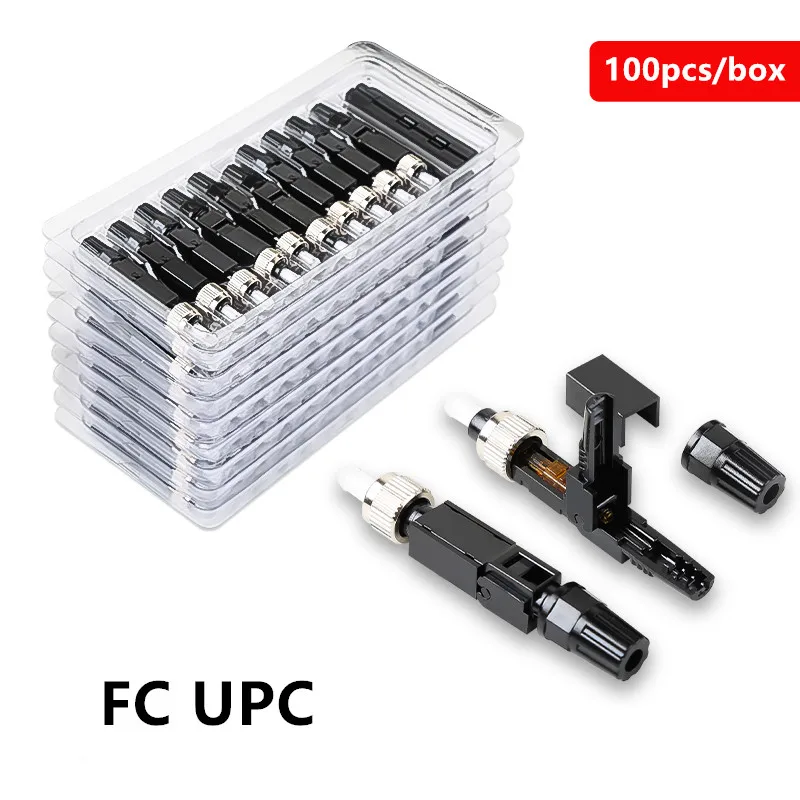 100 PCS Embedded FC UPC Fiber Optic Fast Connector FTTH SM fiber optic FC quick connector FC adapter Field Assembly 0.3db rapid