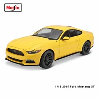 maisto 118 2015 ford mustang gt yellow classic alloy car model static die casting model collection gift toy gift