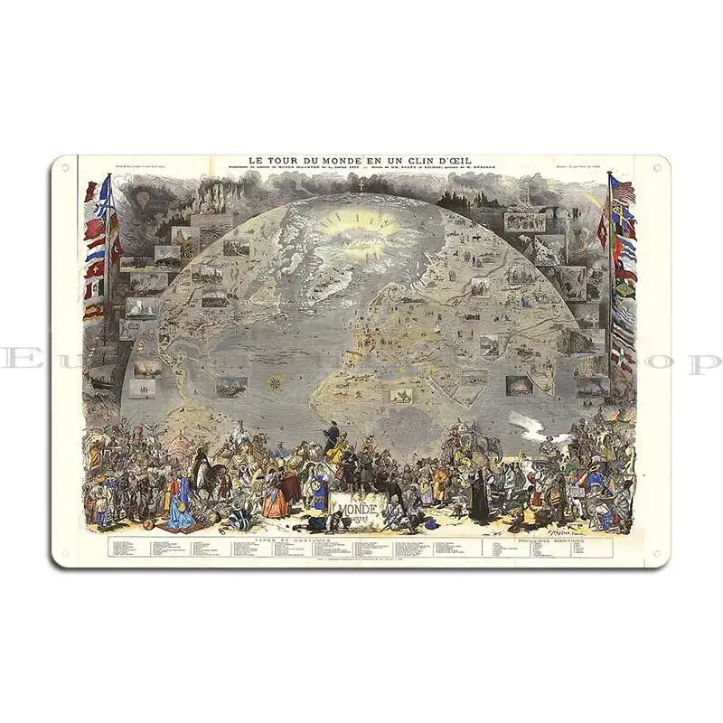 Andamp 39 Mer Libre Le Tour Du Monde En Un Clin D Oeil Металлический знак Пользовательские таблички