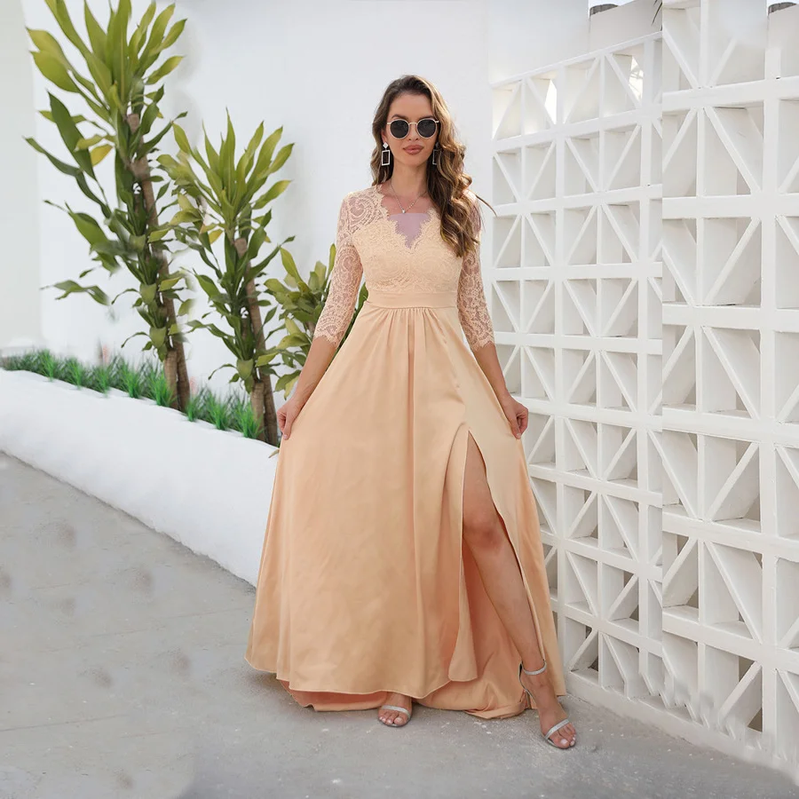 

Casual elegant slim sexy dress,Women's New Lace Dress V-Neck Trail Wedding Dress Wedding Dress Large Women's Dress2023
