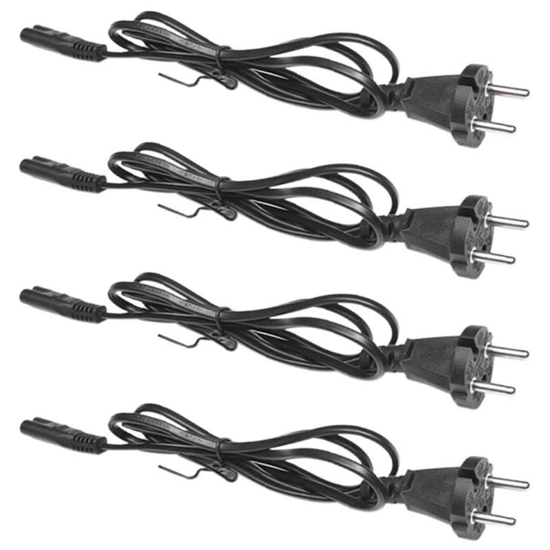 

4PCS European-Style Tools Two-Pronged European Standard Plug Tool Electric Power Cable Electric Power Cable EU Plug