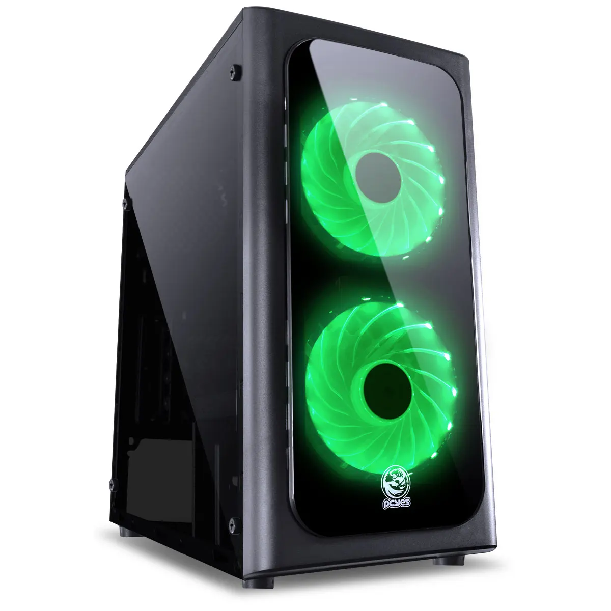 

MID-TOWER VENUS BLACK CABINET WITH 2 SIDE GREEN LED FANS IN ACRYLIC-VENPTVD2FCA