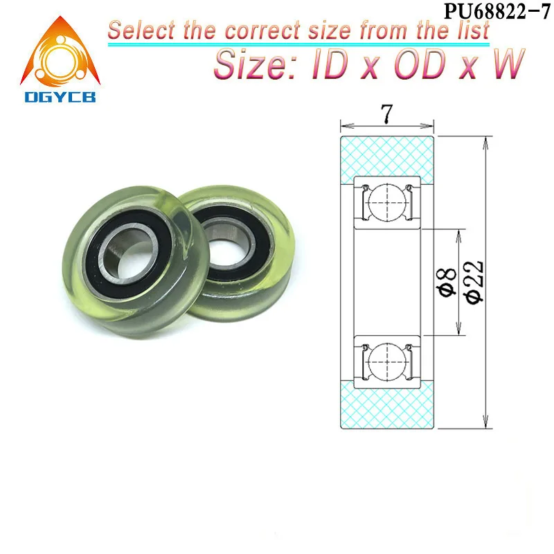 

Полиуретановые ролики dgycb 8x22 мм