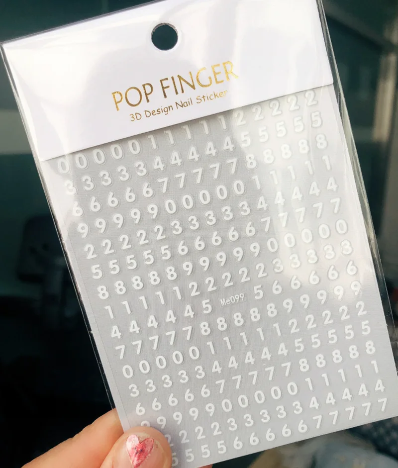 

Набор наклеек JinEQ с цифрами для ногтей