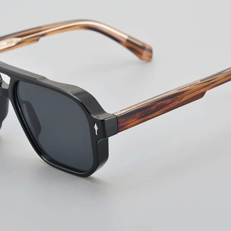 Модные солнцезащитные очки в большой квадратной оправе стиле ретро UV400 нишевые