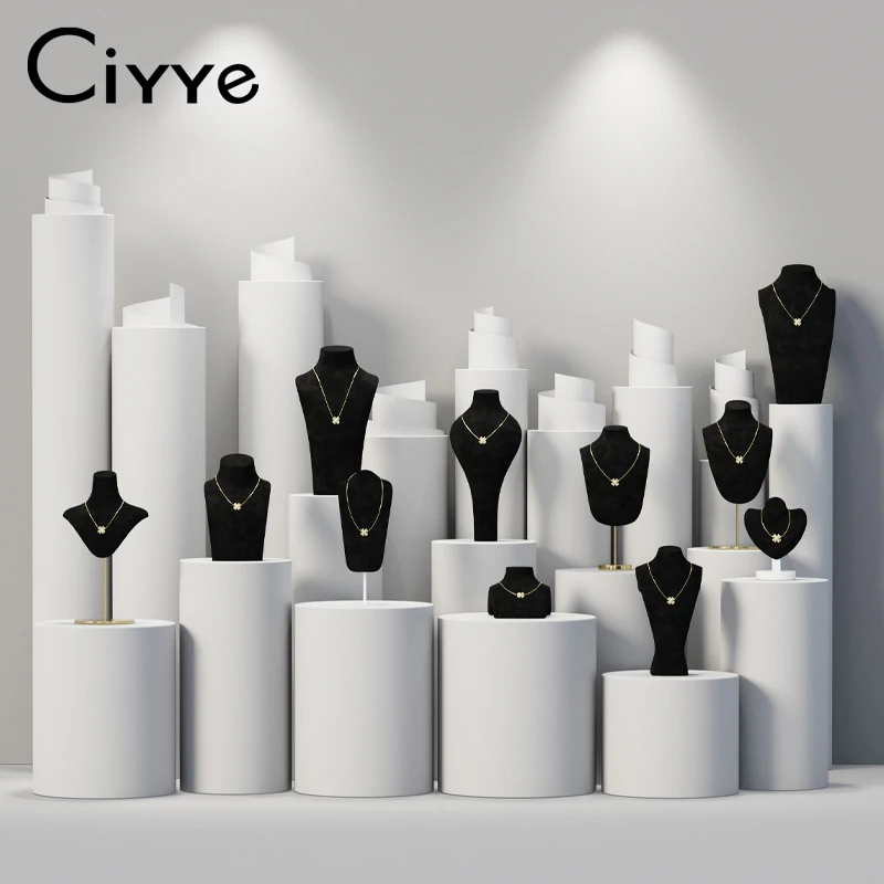 

Ciyye Portrait Necklace Display Stand Holder Jewellry Mannequin Bust For Necklace Pendant Shop Window Jewelry Display Organizer