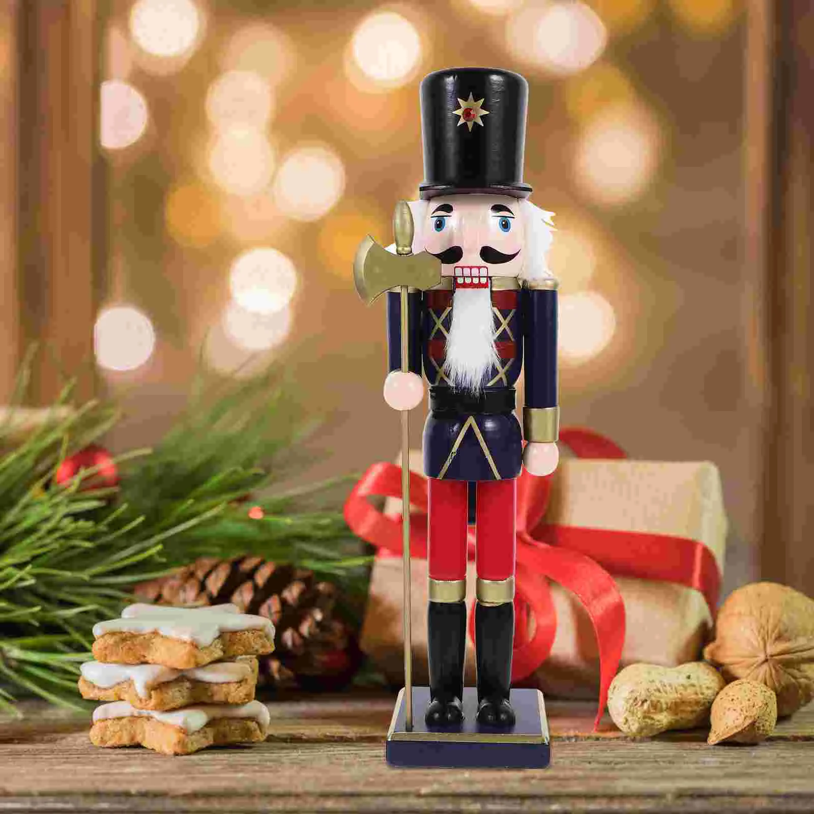

Рождественский гайковёр, подарки, праздничные гайковёры для фотографий, декоративные классические маленькие деревянные фигурки, рождественские Традиционные подарки