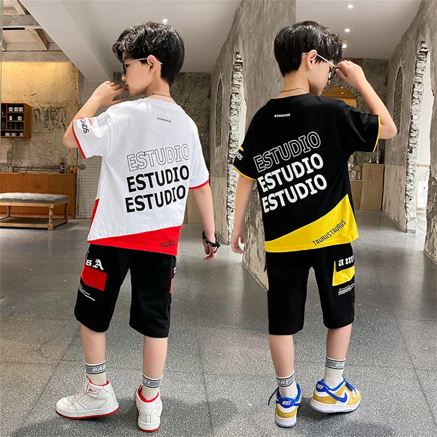 2 шт. футболка и шорты для мальчиков на Возраст 4-12 лет