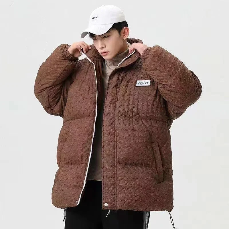Brand Men's Cotton Jacket 2022 Winter New Coat Short Thickened Warm Stand Collar Down Jackets Couple Wear Men's Plus Size Coat