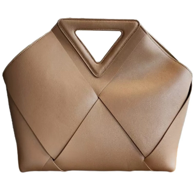 

2022 New Ladies Genuine Leather Single Shoulder Messenger Cloud Bag Inverted Triangle Woven Handbag Trend Solid Color Women Bag