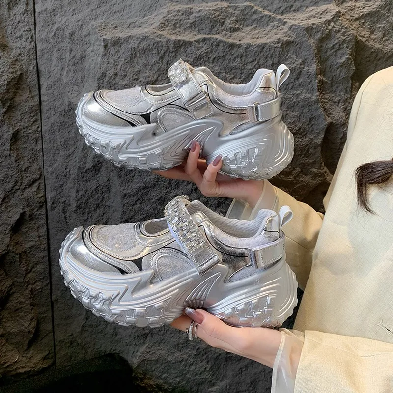 Женские спортивные туфли на платформе летняя сетчатая дышащая дизайнерская