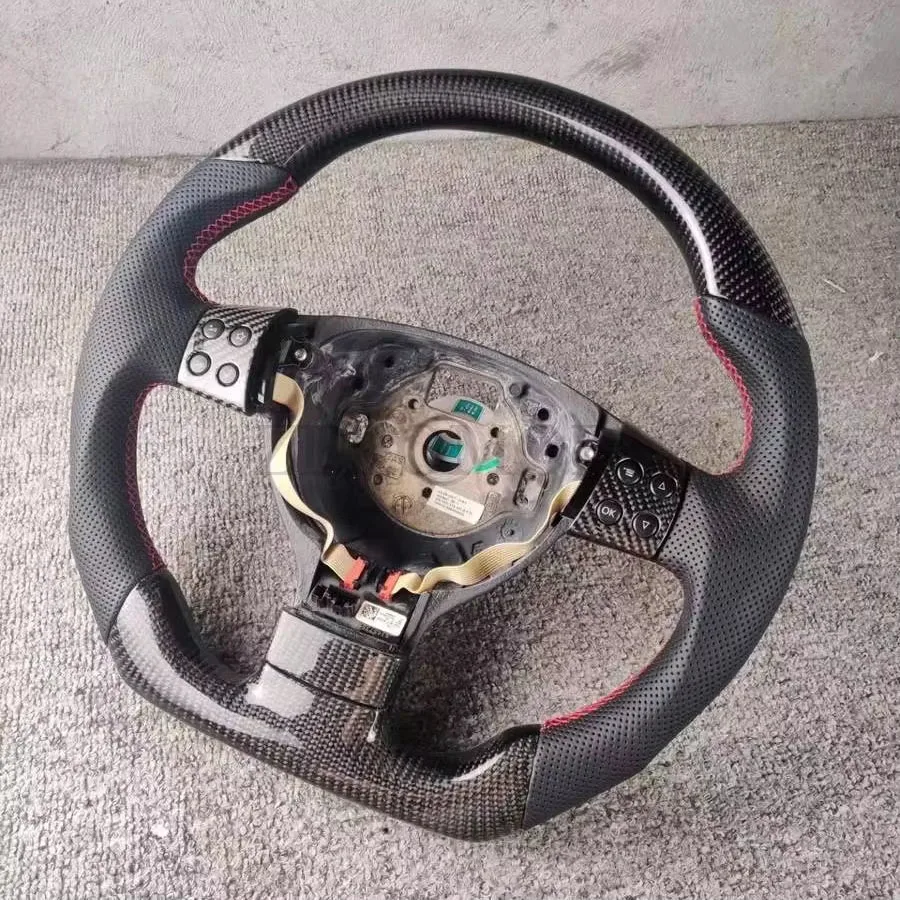 Руль из углеродного волокна алькантары с перфорированной кожей для Volkswagen Golf GTI Mk5