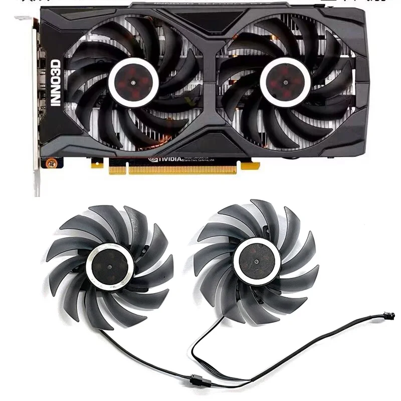 Охладитель для видеокарты Inno3D Geforce RTX 2060 1660 Super Twin X2, 85 мм, 4 контакта, 12 В постоянного тока, а