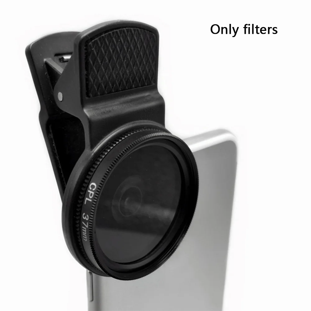 

Universal 37MM Circular Camera Black Accessories CPL Filter With Clip Portable Polarizer Wide Angle Len for iphone Huawei Xiaomi