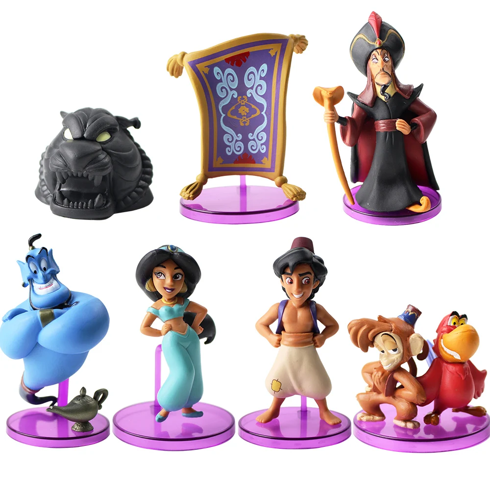 

3-9cm 8pcs/Lot Disney Princess Jasmine Evil Monkey Tiger Lamp Figure Toy PVC Action Figures Model Toys Doll