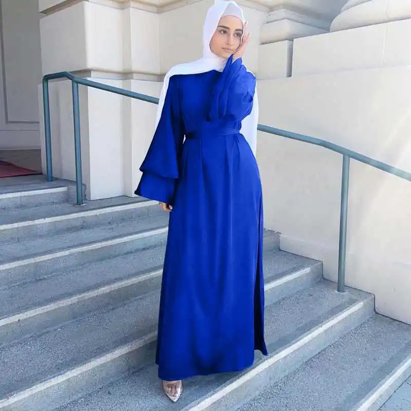 

Ramadan Eid Dubai Abaya Turkey Muslim Women Silk Smooth Hijab Dress Musulmane Kaftan Robe Islamic Clothing Abayas