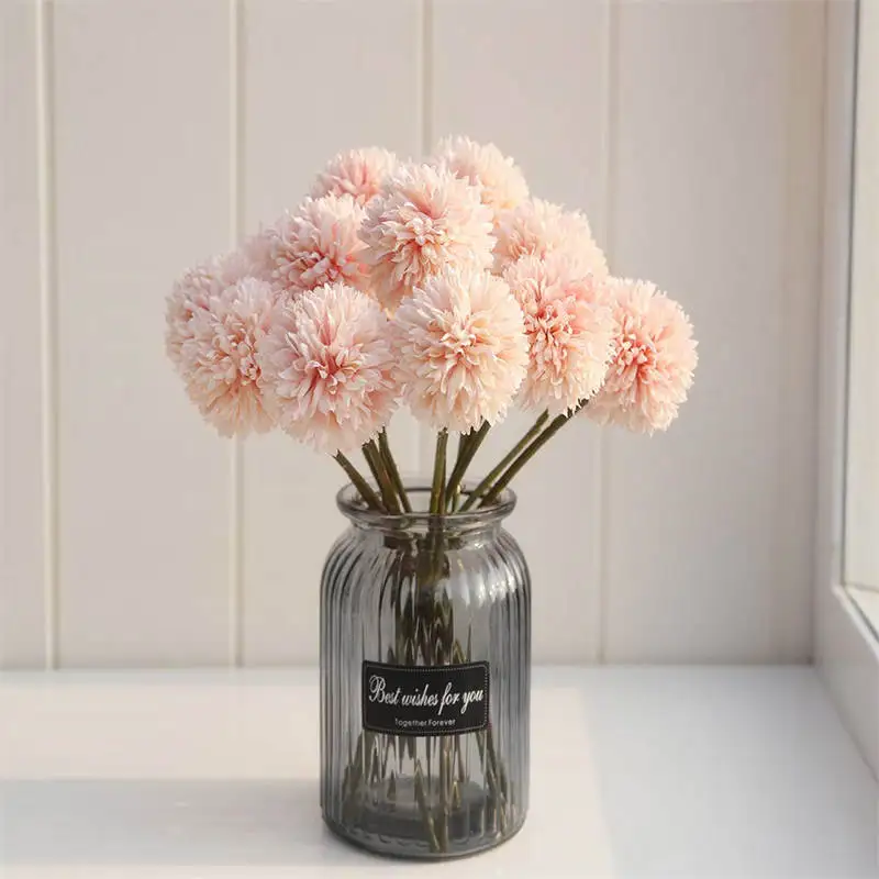 

3/6Pcs Silk Hydrangea Artificial Flowers Bouquet Dandelion Fake Flower Home Wedding Decora Holding Flower Valentines Day Gifts