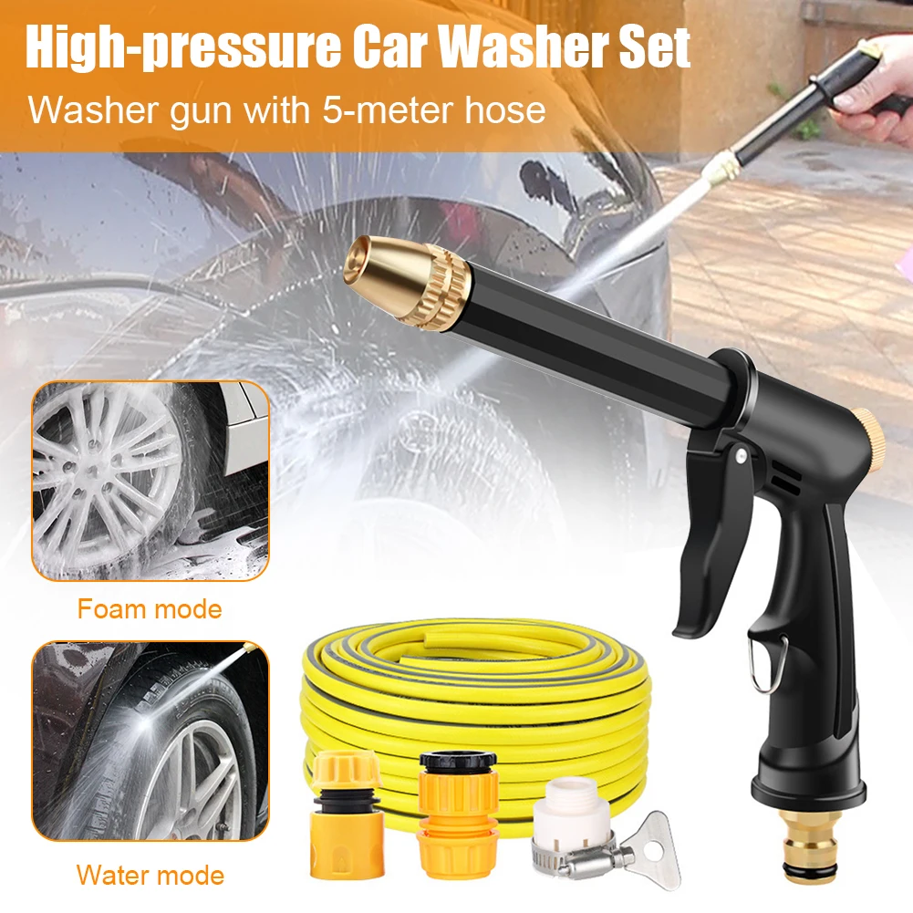 

New High-Pressure Metal Water Spray Gun For Car Cleaning Wash Machine Garden Watering Sprinkler Cleaning Portable Foam Water Gun