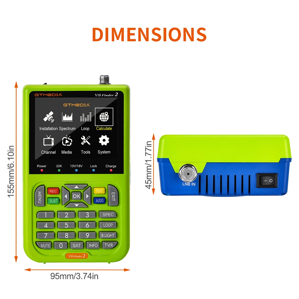 Портативный фотометр V8 Finder2 GTmedia DVB S2X/S2/S антенна спектра петля поиска 3 5 дюймов HD LCD