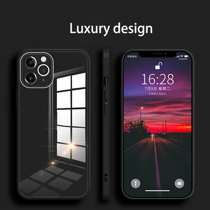 

Luxury brand mirror glass funny Phone Case For iPhone 13 12 11 Pro Max Mini XR XS MAX 8 X 7 Back Cover