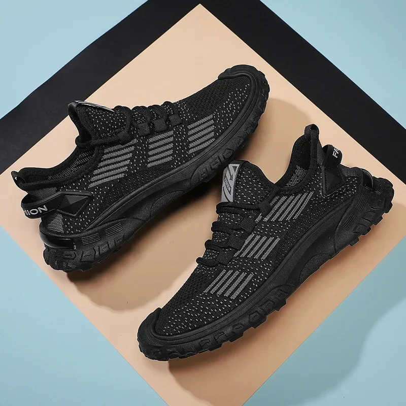 Новинка лета 2024 мужская обувь дышащие тонкие вязаные повседневные кроссовки