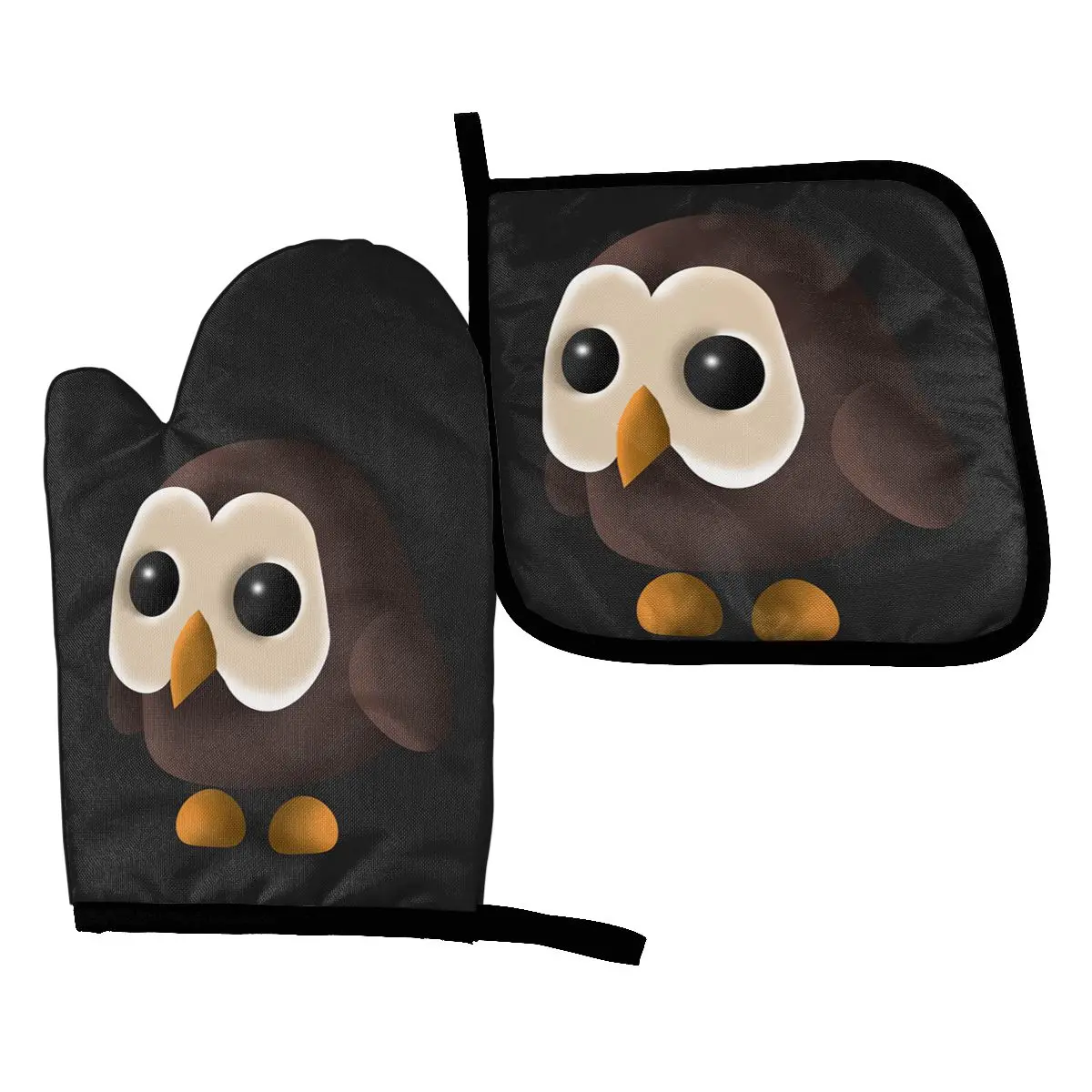 

Adopt Me Owl Potholder Mat Kitchen Baking Oven Cooking Gloves Microwave Insulation Pad Roblox Game Oven Mitts Heatproof Gloves