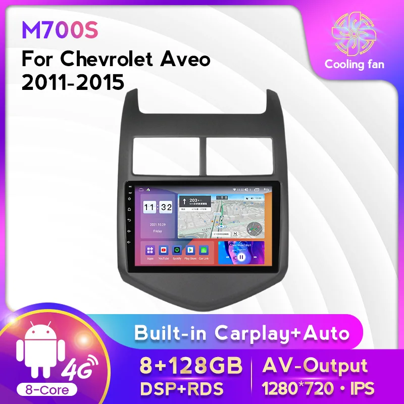 

2Din Android 11 8+128G IPS DSP RDS Car ultimedia Radio Player For Chevrolet Aveo Sonic 2011-2015 GPS Navigation WIFI Carplay