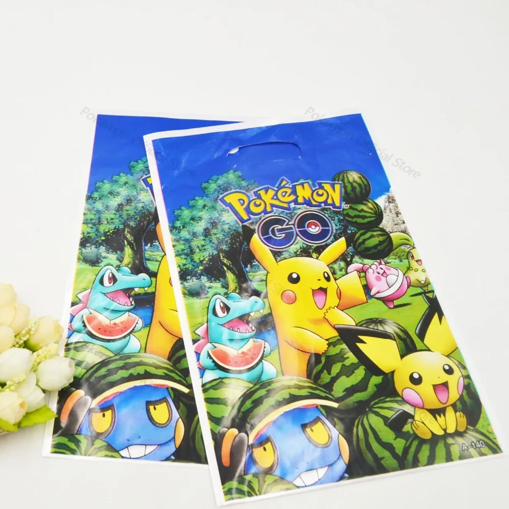 

10pc/set Pokemone Pikachu Gift Bags Birthday Party Supplies Baby Shower Favor Decor Event Gift Bag for Girls Party Supplies