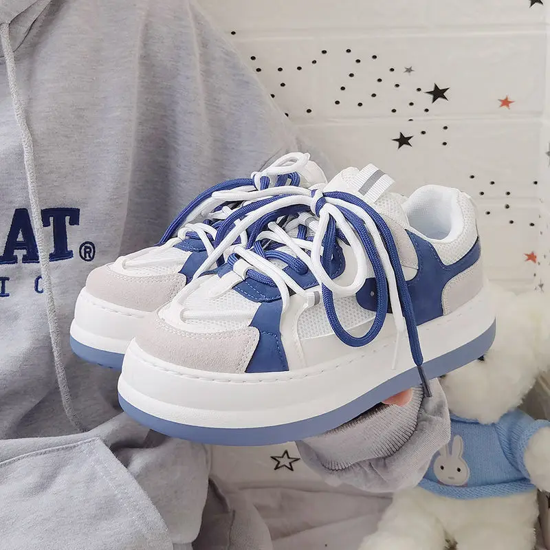 

Женские сетчатые туфли в стиле пэчворк, синие дышащие повседневные туфли в винтажном стиле, для улицы, на лето, 2022