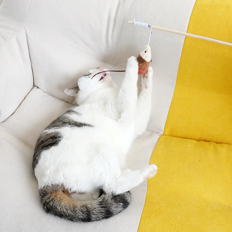 

Stars & Mice Cat Wand Toys with Cats Chew,Interactive Cat Toys for Eliminating Boredom,Practice hunting techniques(Stars, Mice)