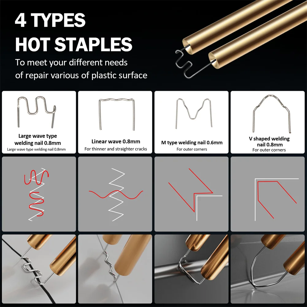 

Plastic Welder 50W Heat Gun Hot Stapler Plastic Welding Car Bumper Soldering Iron Staples Repair Tools Kit EU UK AU US PLUG