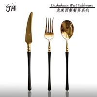 black gold knife and fork set 304 stainless steel butter knife dessert fork western tableware set kitchen accessories