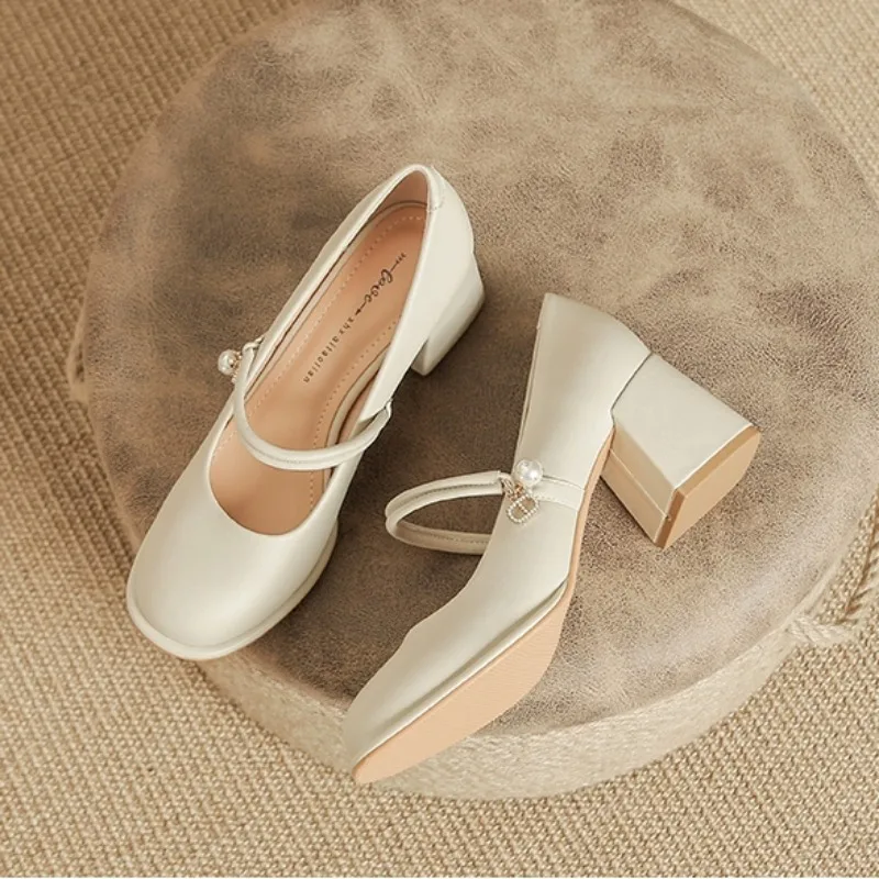 Женские туфли 2023 Брендовые женские мэри джейн на высоком каблуке модные строгие