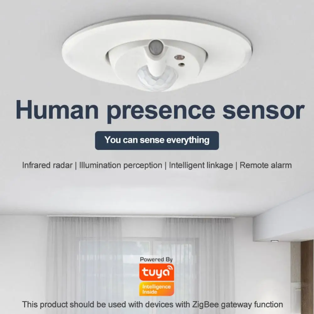 

Tuya Zigbee Smart Human Motion Movement Transducer Ceiling-mounted Body PIR Infrared Sensor Detector Smart Life Home Security