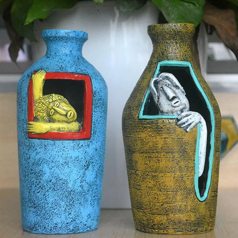 

Creative Vase Ornaments Flower Arrangement Bottle Flowers Vase Desktop Plant Vase Resin Dried Flowers Vase Nordic Flower Bottle