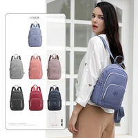 2022 new travel small backpack girls shopping rucksack womens all match mini small school bag multi layer nylon cloth small bag